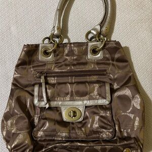 Brown and Gold Coach Designer Women's Bag